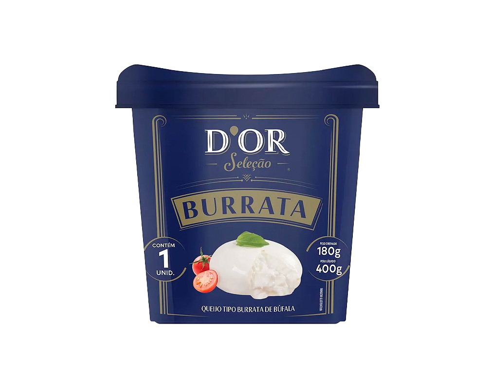 QUEIJO TIPO BURRATA DE BÚFALA DOR 180 G (CX 12 UN)